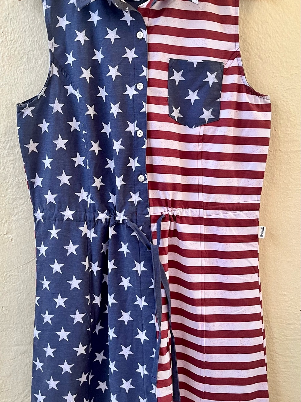 Sleeveless Stars & Stripes dress Dress in Navy and Red